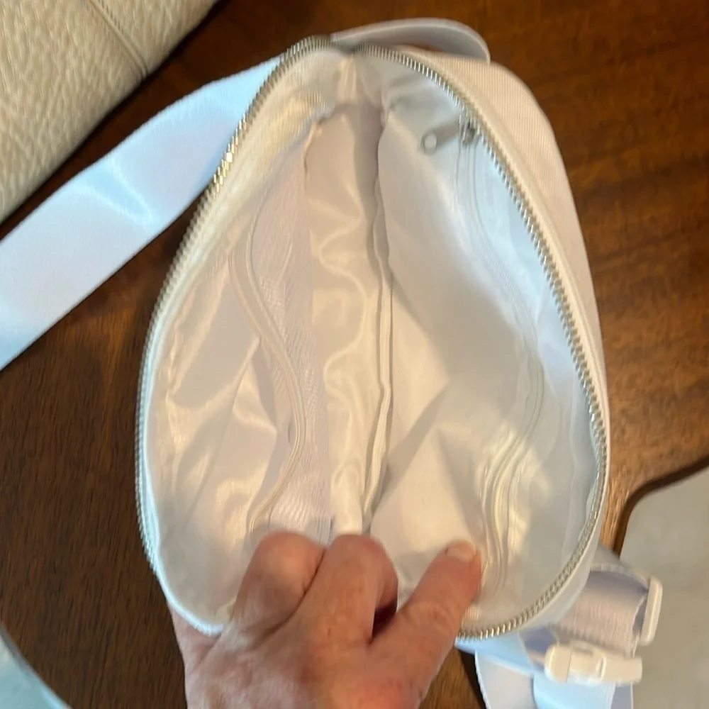 Brides Belt Bag  make up bag  cosmetic case  fanny pack   Nylon   White / silver